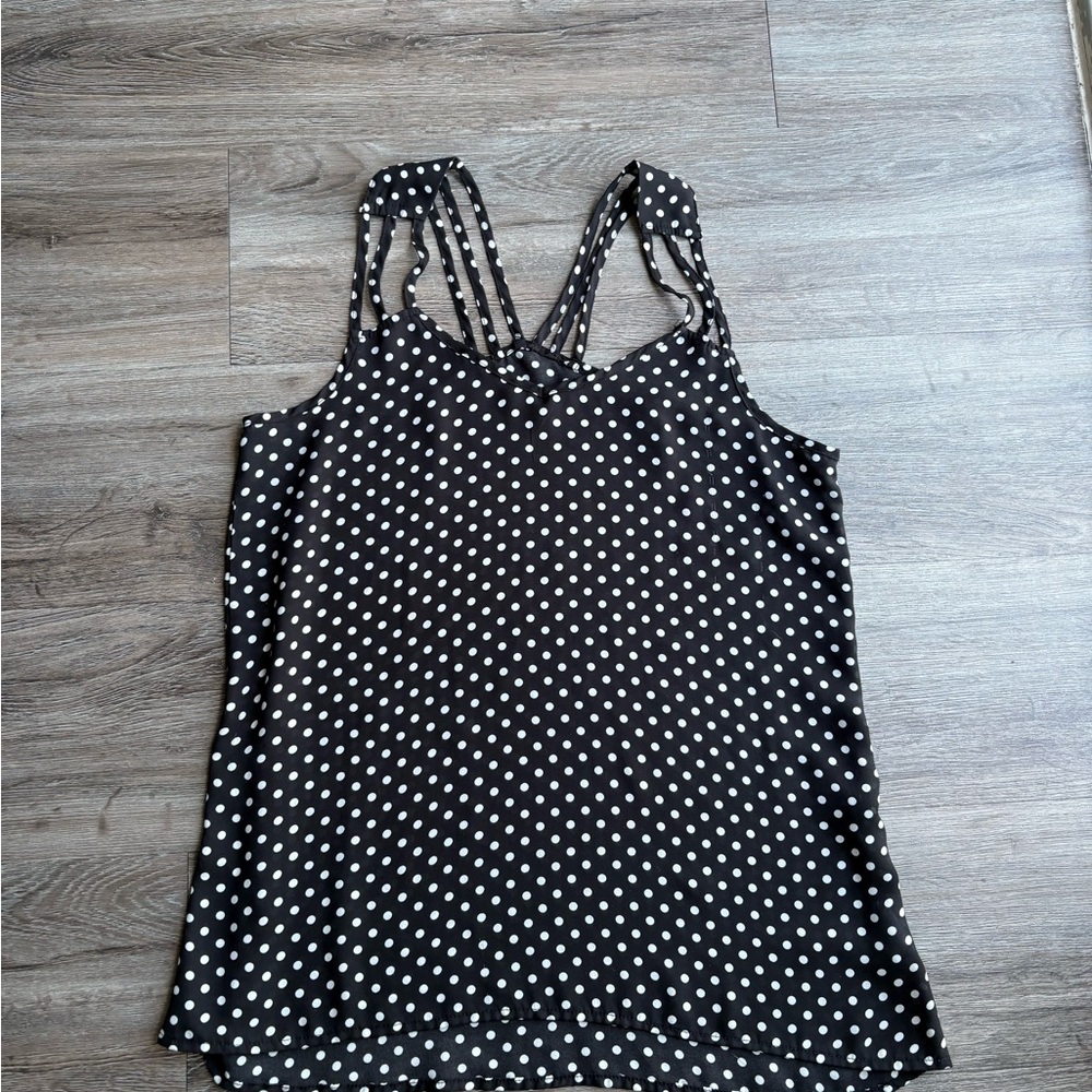 Elegant Black and White Polka Dot Women's Blouse